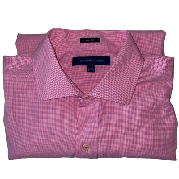 TOMMY HILFIGER Check Slim Fit Dress Shirt - Picture 1 of 7